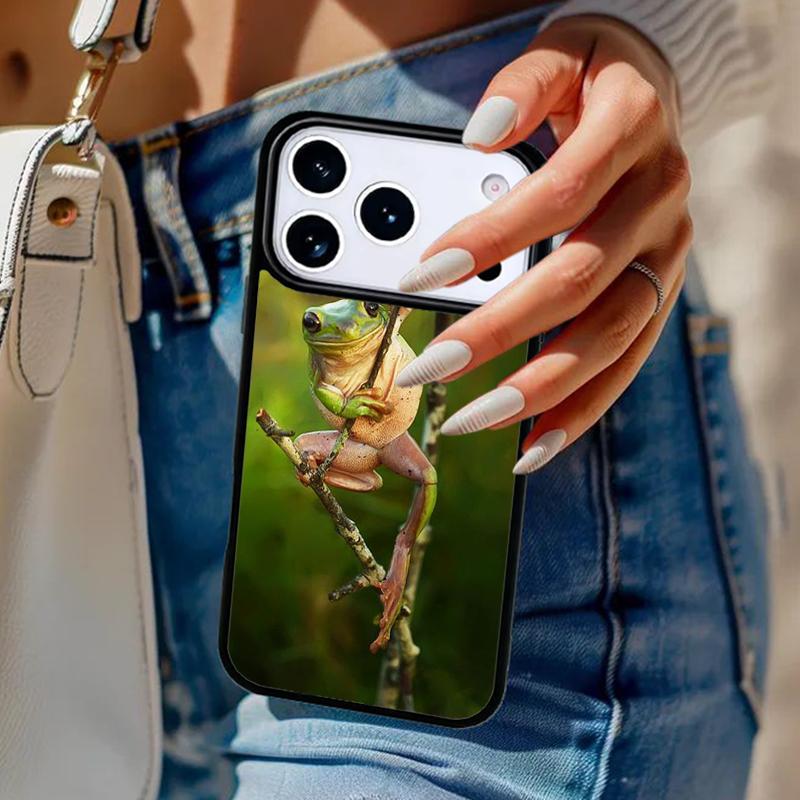 Frog Cute Animals Phone Case For iPhone 17 Air 14 15 13 12 Max Cover For Apple 14 15 16 16e 11 Pro Max Plus Coque