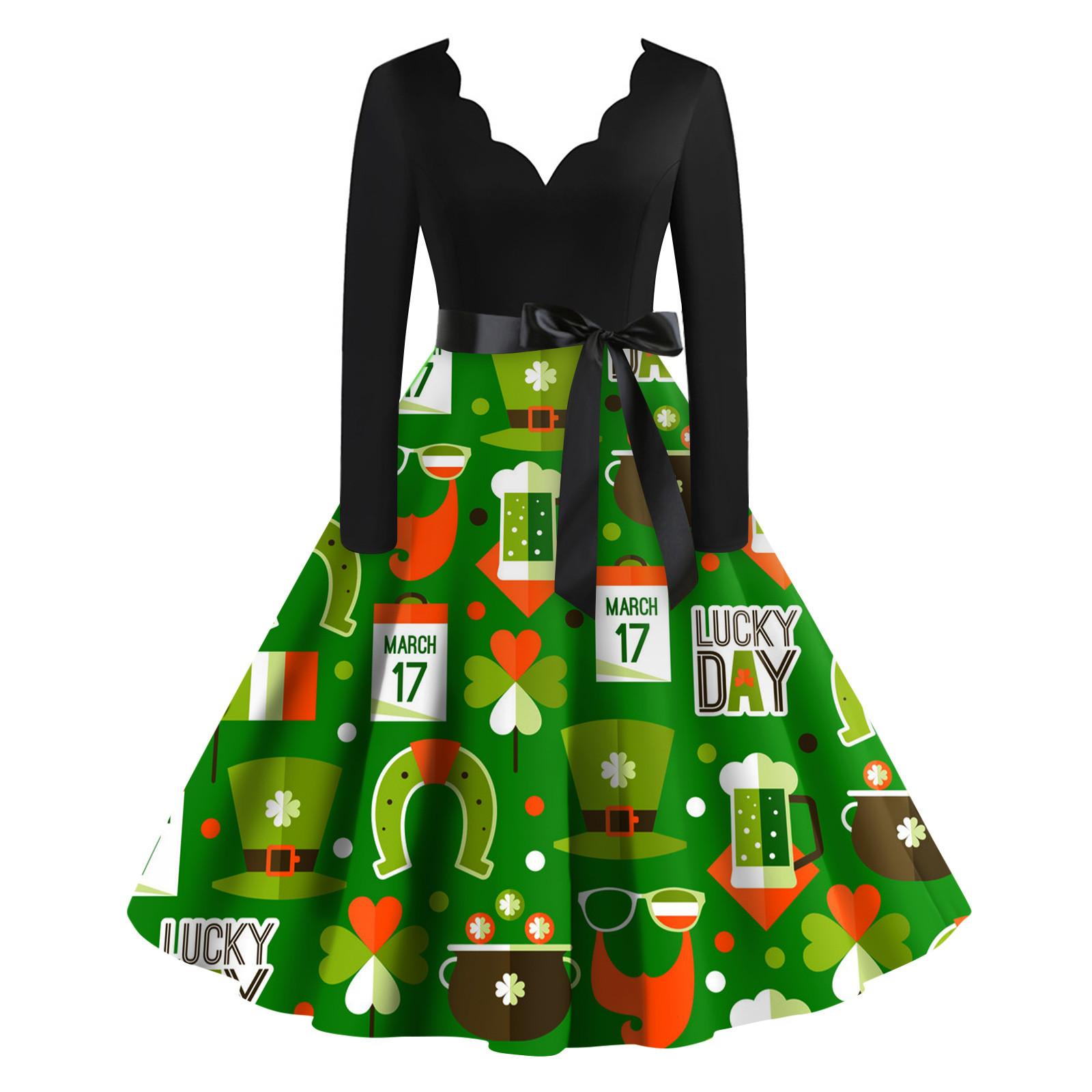 

Женское модное повседневное облегающее платье с v-образным вырезом и длинным рукавом с принтом XXL