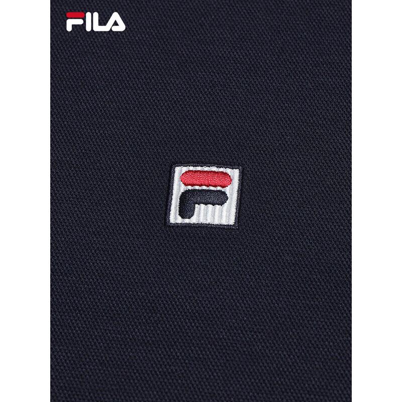 FILA Men's Knitted Long-Sleeve Polo Shirt