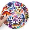 50PCS Dreamy Tree of Life Luminous Stickers for Phone Cases & Journals