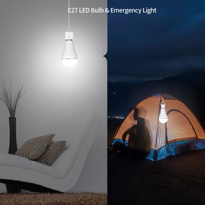 Pack of 2 Multifunctional Rechargeable 6W Emergency LED Light Bulbs 60W Equivalent 6000K Bright