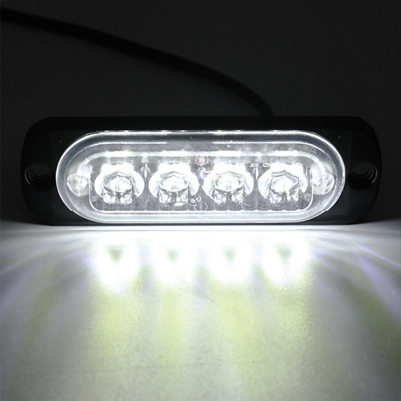 4Led Car Warning Light Grill Breakdown Light Car Truck Trailer Beacon Lamp Led Amber Side Light For Cars 12V - 24V