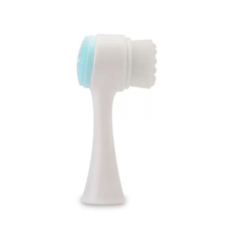 Dual-Sided Silicone Facial Cleansing Brush with Soft Bristles for Gentle Exfoliation and Massage