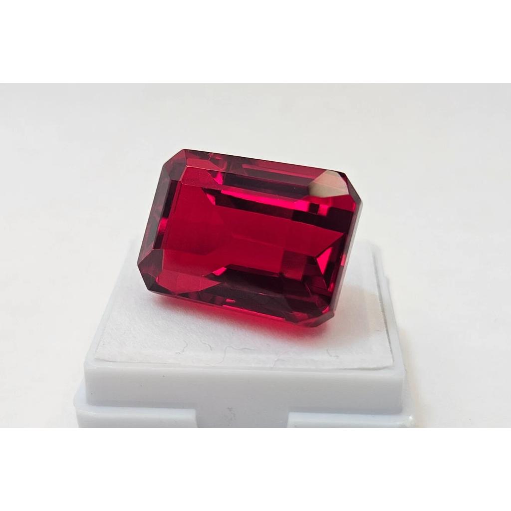 28+ Ct Natural Red Ruby For Making Emerald Cut Fabulous Certified Gemstone