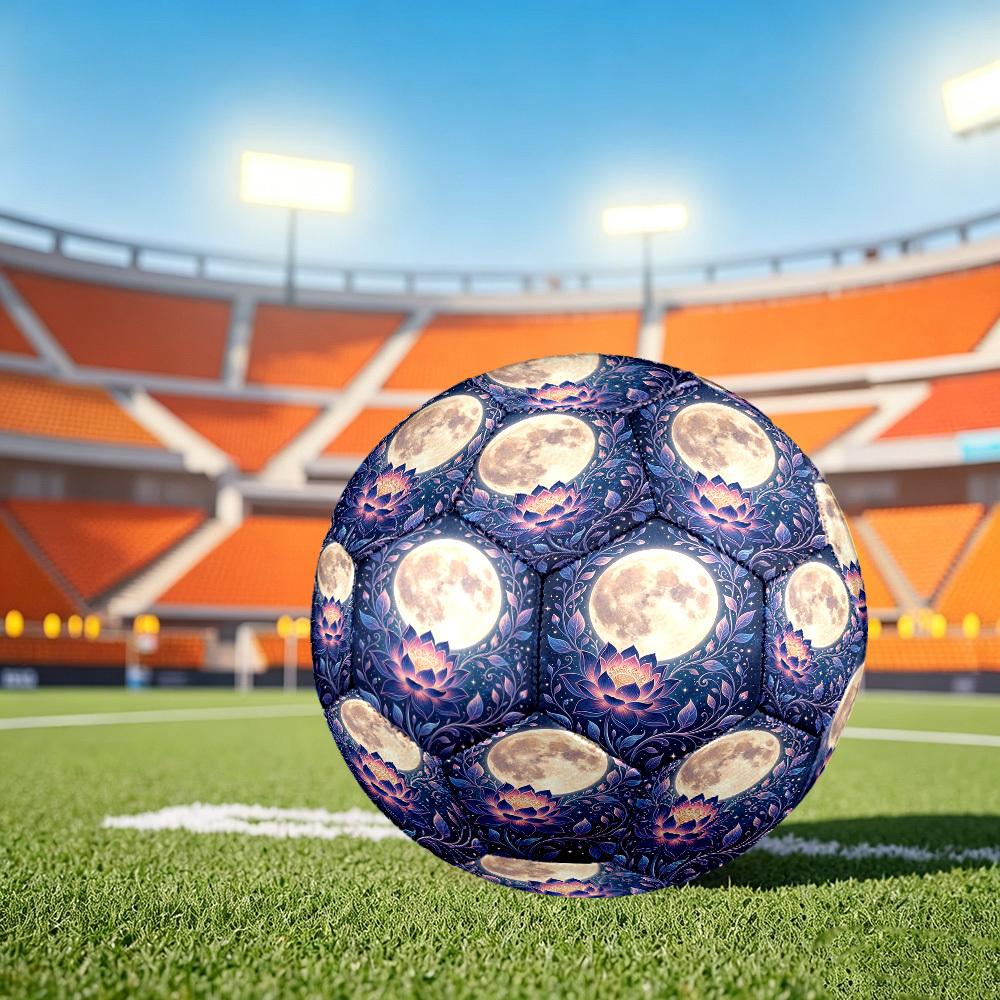 1pc Moonlit Lotus Size 5 Soccer Ball Professional Match Training Football Indoor &Outdoor Sports Ball Training Ball Lightweight Durable y62
