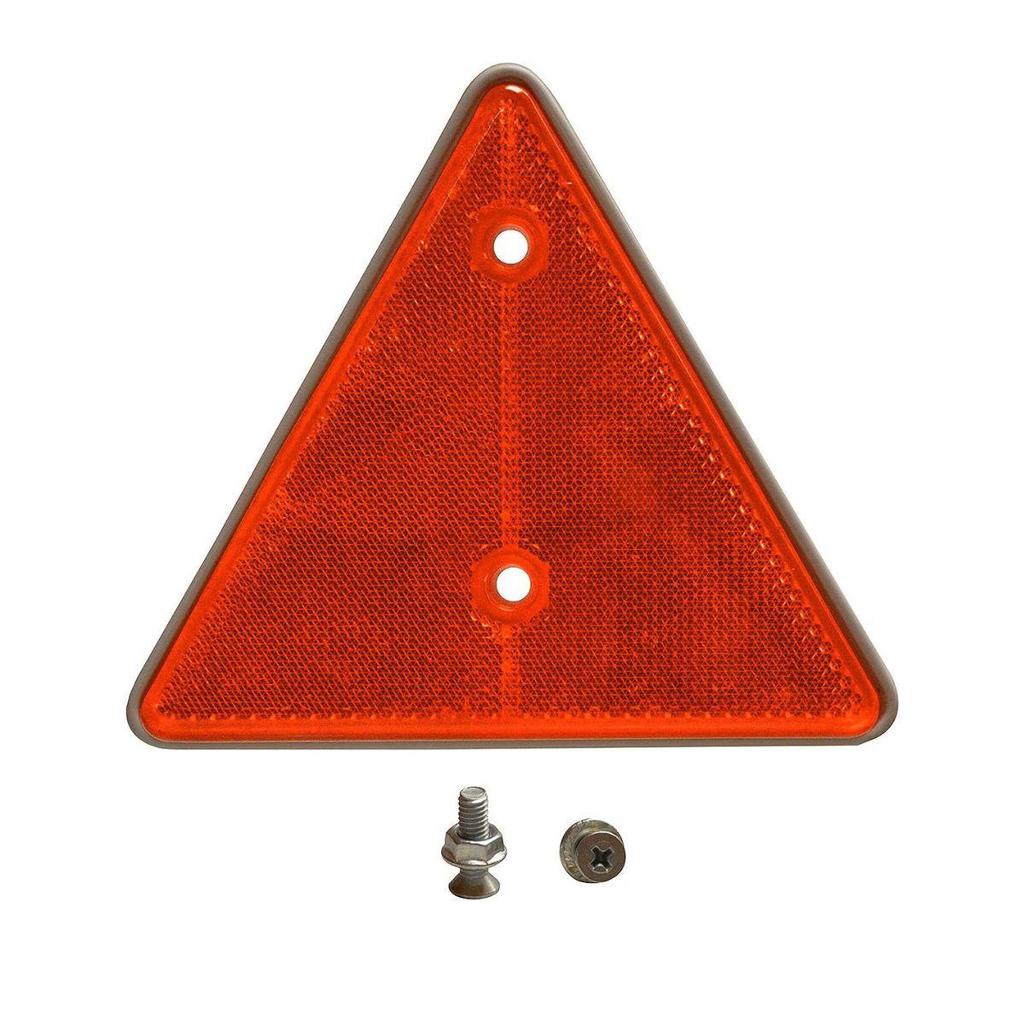 Amber Pair of Triangle Safety Reflectors with Screws Suitable for Cars Tractor Universal Applications