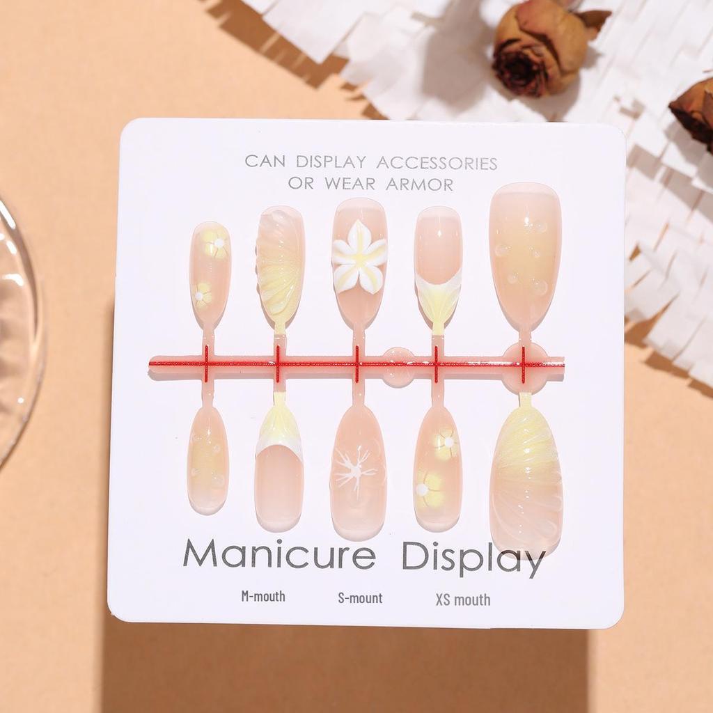 Dewdrop Spring Almond Nude 3D Water Drop Gradient Flower Nail Stickers