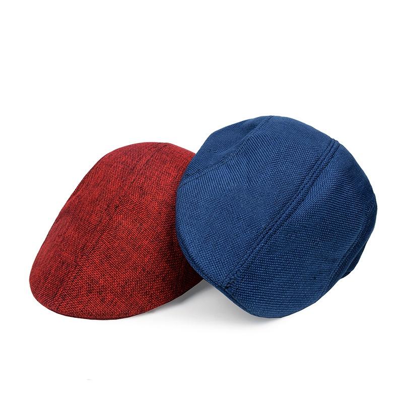 Cotton and Linen Solid Color Thin Beret Sports Hat Fashion Hat Breathable Hat Newsboy Hats Sun Hat