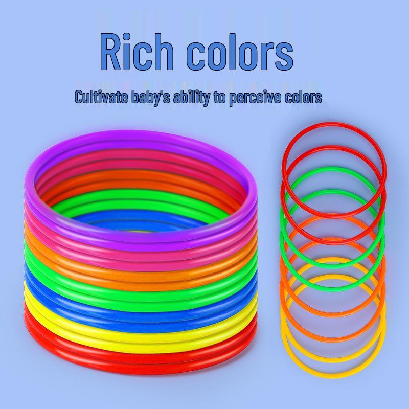 Plastic Ring Toss Game Set for Children - Perfect for Night Market Stalls, Parent-Child Fun, and Wedding Prizes