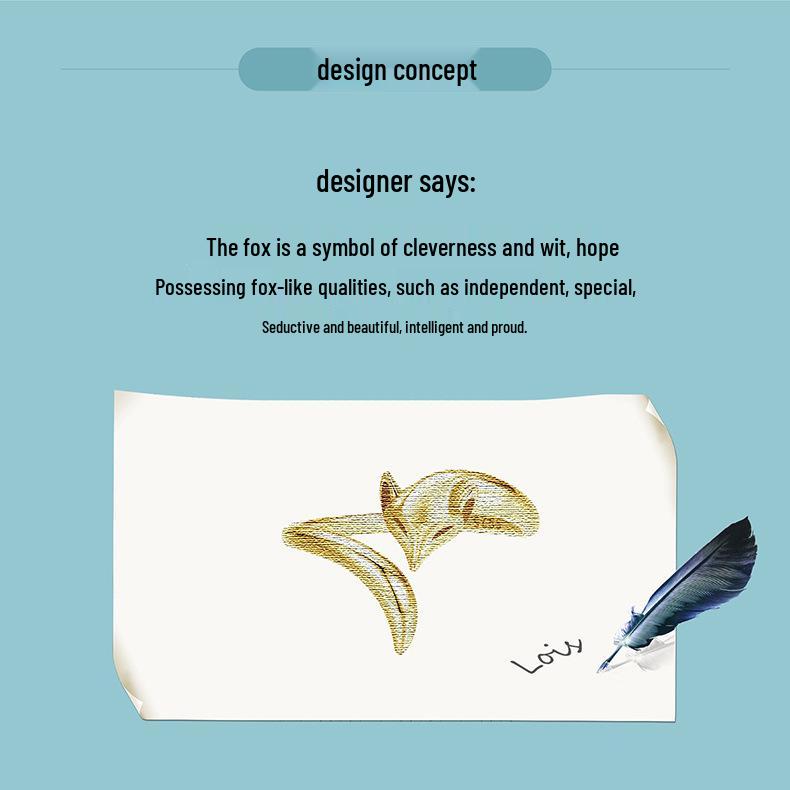 Everle Sly Fox Adjustable Sterling Silver Ring for Women
