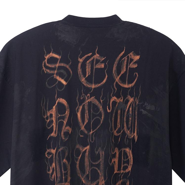 Balenciaga Heavy Metal T-shirt Large Fit 'Black Faded' Men's 744439TOVE11055