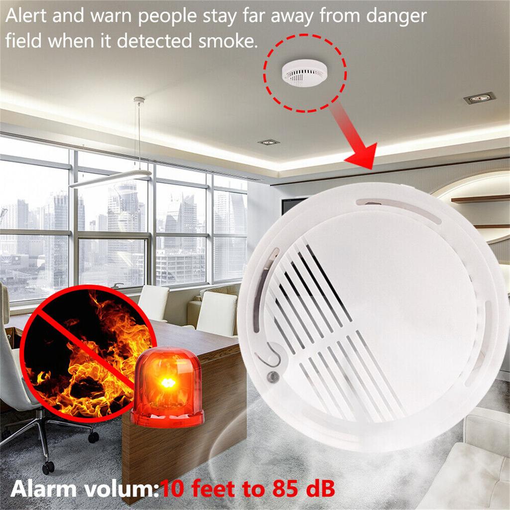 Wireless Detector Alarm Home Fire Sound Light Sensor For Hotels Restaurants Office Buildings