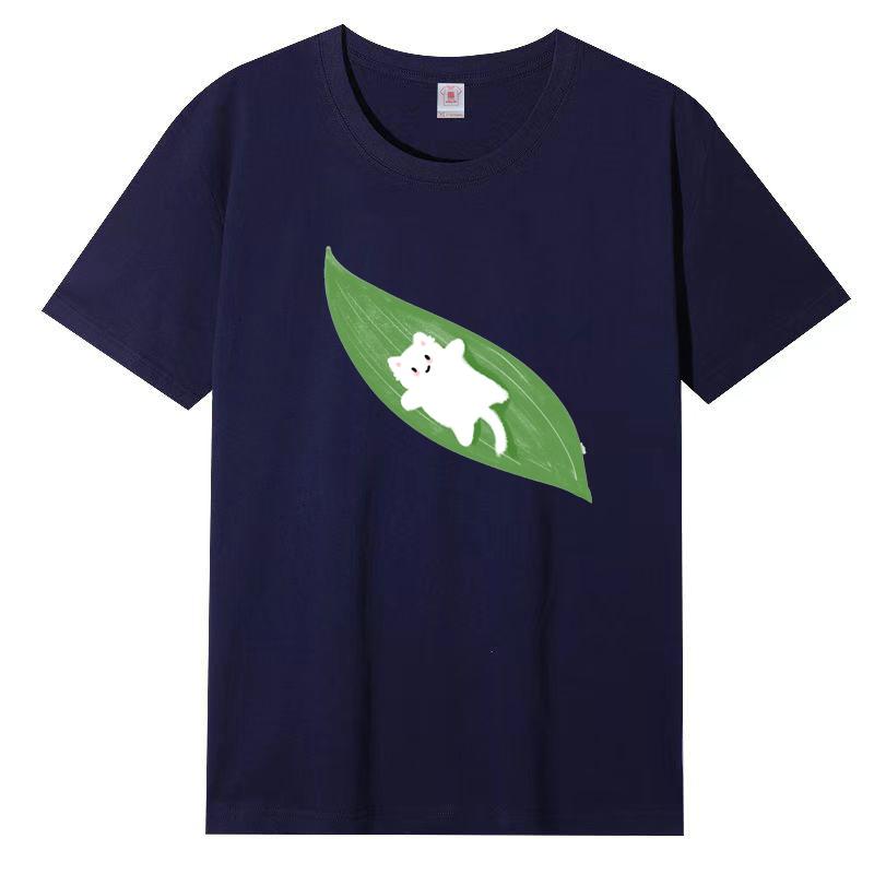 Damen Sommer Beliebtes Kurzarm-T-Shirt Baumwolle Atmungsaktiv Lockeres Oberteil Bedrucktes T-Shirt Lässig