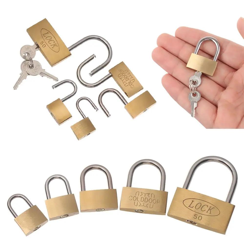 Copper Padlock Small Locks for Luggage Case Locker Home Improvement Hardware 20mm 25mm 30mm 40mm 50mm Include 3Keys