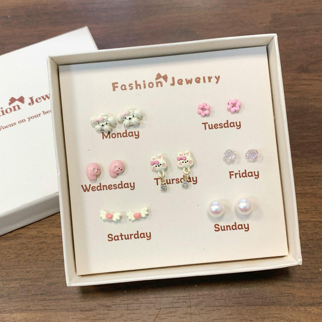 Letnie Kolczyki Serce z Kwiatami Pudełko Prezentowe: Wszechstronne codzienne ubrania dla kobiet i studentek