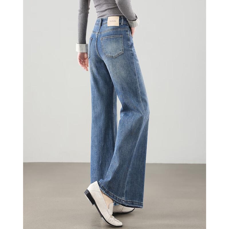 TERRE BLEUE Women's High-Waist Micro-Flare Jeans