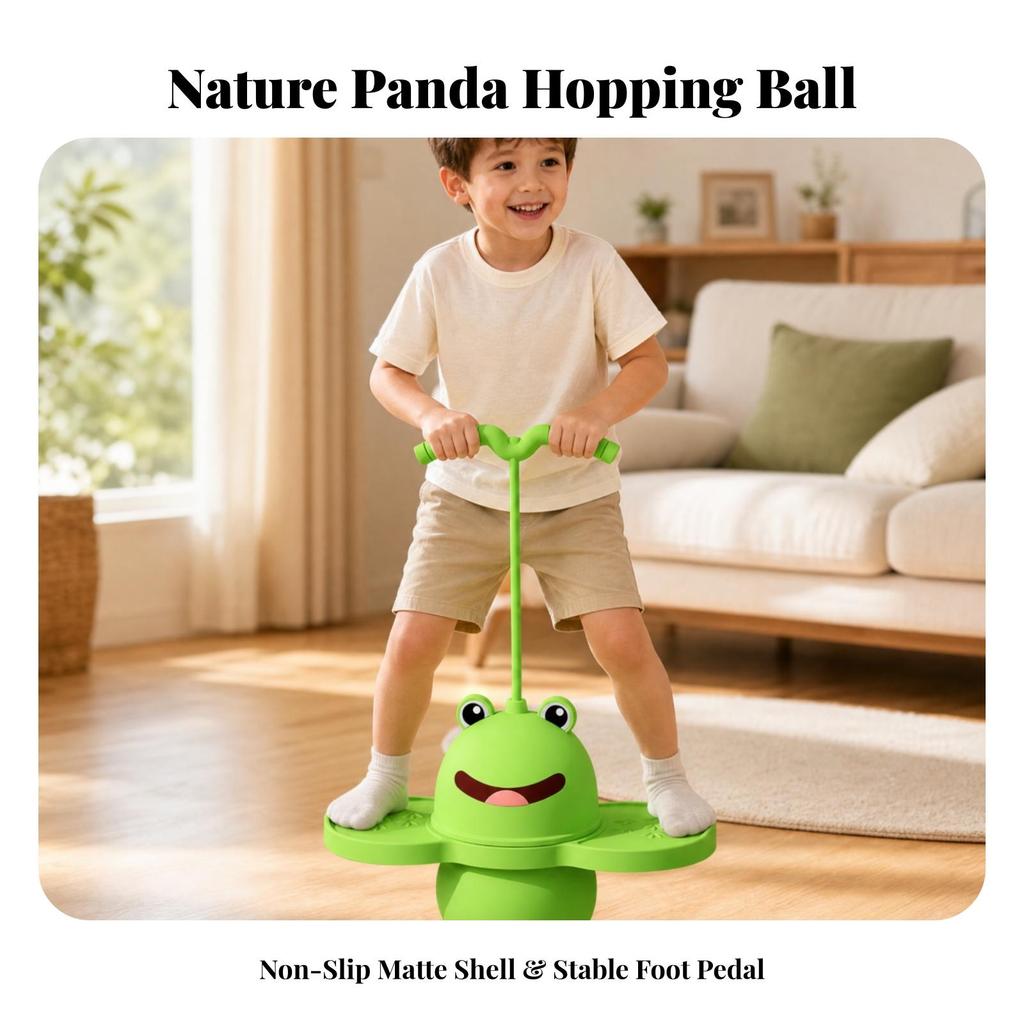 Textured Pogo Ball with Adjustable Handle Stable Snap-on for Children,