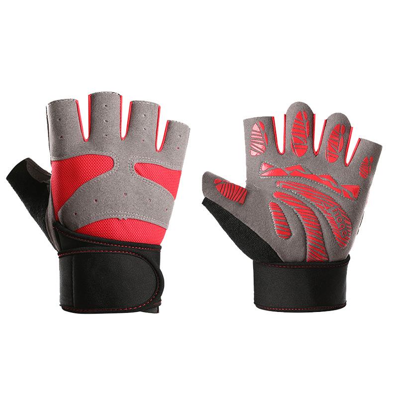

New Fitness Gloves for Men and Women Outdoor Sports Wear Resistant Non Slip Shock Absorbing Wrist Guard Palm Breathable Riding Gloves Half Finger XL