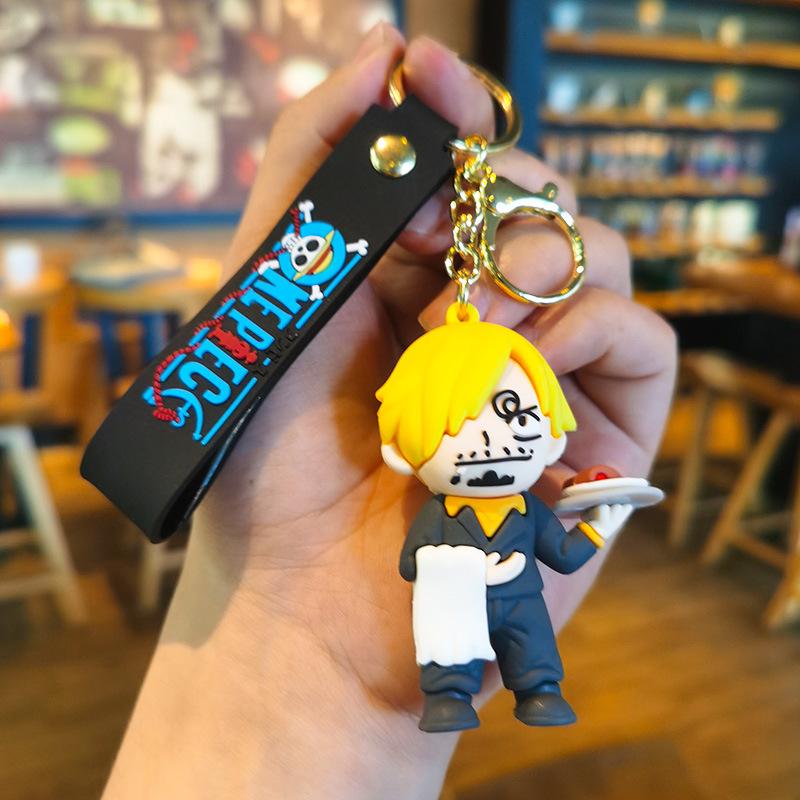 One Piece Series Luffy Ace Zoro Keychain Cross-border Popular Claw Machine Prize Gift for Girls On Festivals Kawaii Cute