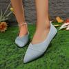 Mode Stretch Strick Flats Damen Frühling Slipper Atmungsaktive Schuhe Lässige Spitzschuhe