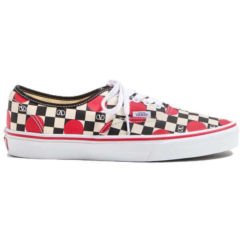 Valentino x Vans Authentic Skateboard Shoes Unisex Beige Black Sneakers YS0M23WHXBAG