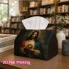 1pc, 2D Flat Printing, Tissue Box The Sacred Heart of Pattern Napkin Dispenser, Suitable for Family Gatherings, Car Decoration, Decorative Tissue Stor