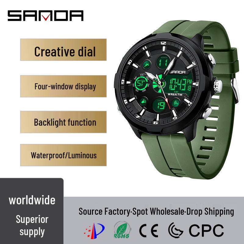 Sanda Youth Luminous Waterproof Multifunctional Men's Sports Watch