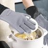 1/2Pcs Silicone Microwave Gloves Oven Mitts Heat Resistant BBQ Gloves With Cotton Lining Anti-Scalding Baking Gloves For Kitchen