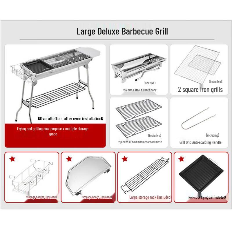Portable Outdoor BBQ Grill Large
