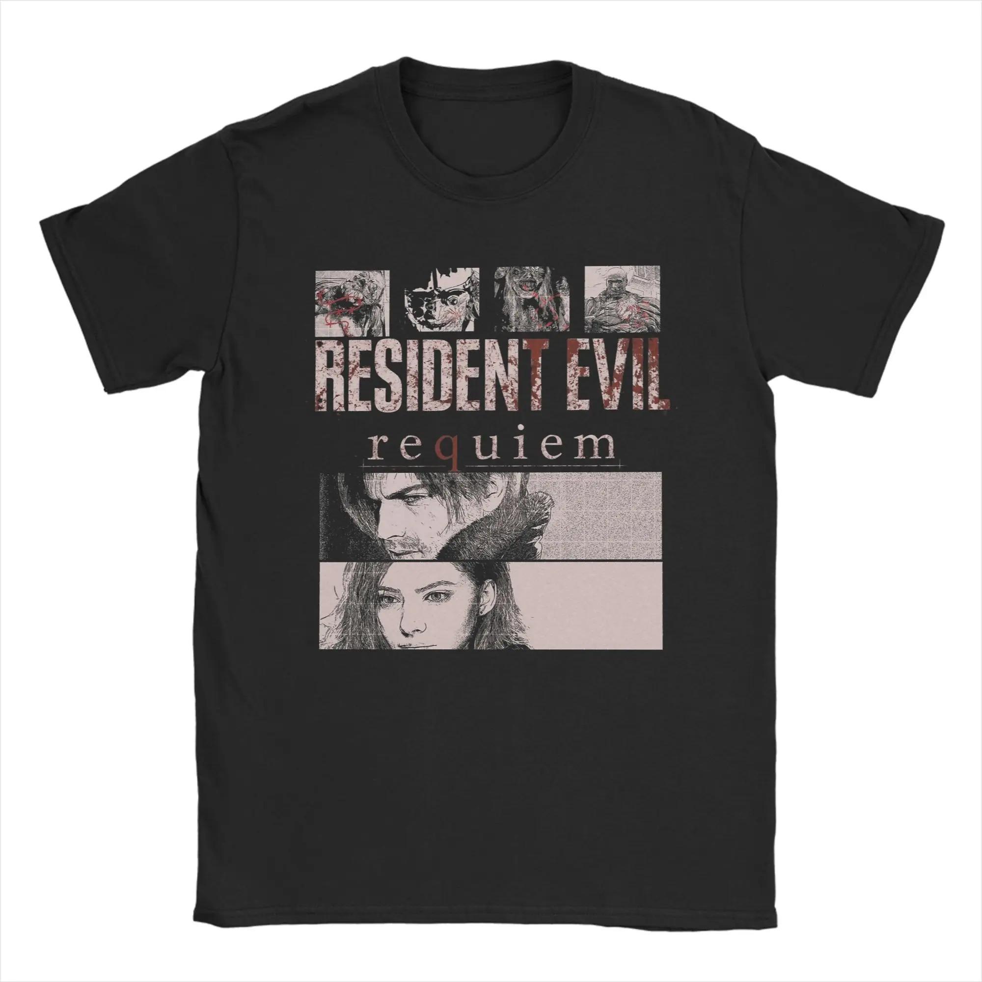 

Футболка с эскизом Леона и Клэр из Resident Evil Requiem , Унисекс, Уличная одежда для фанатов игр, Повседневная футболка с коротким рукавом, 100% хлопок 4XL