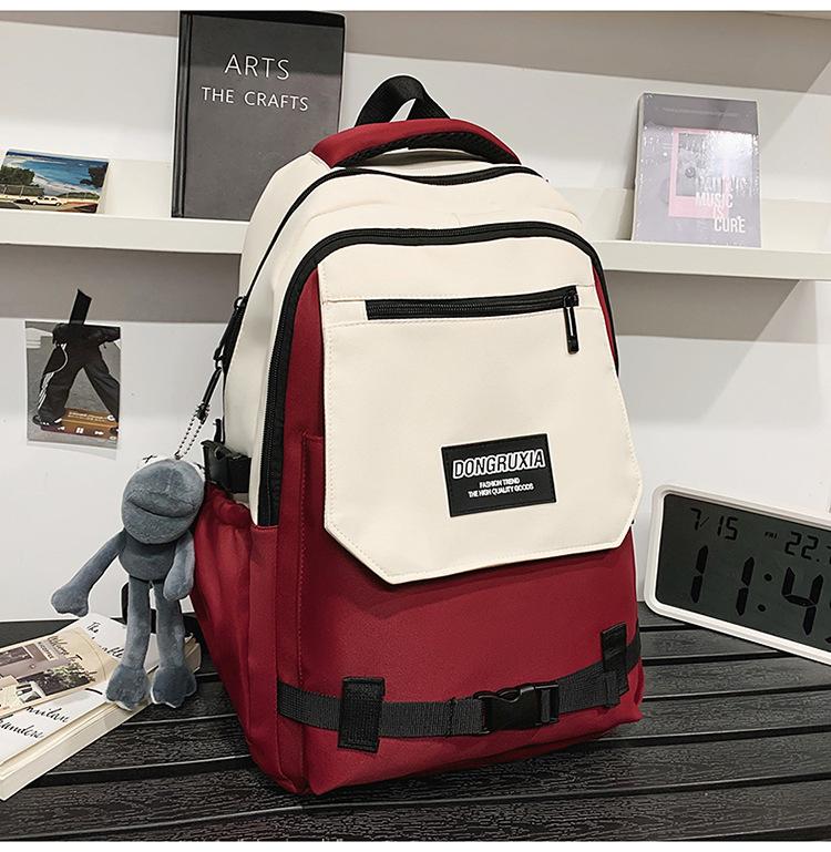School bag new school bag men's Korean version ins trendy tooling style large capacity middle and high school students multi-compartment casual