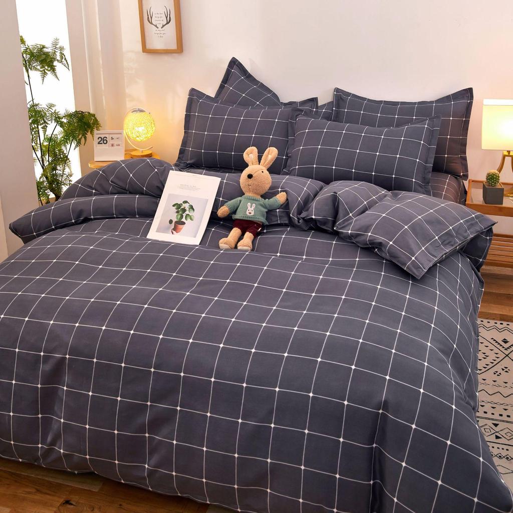 Summer Brushed Bed Sheet & Quilt Cover for Single Dorm Rooms