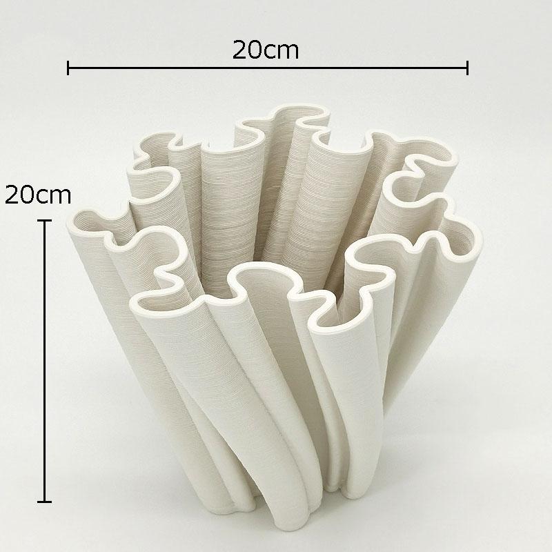 Creative Wrinkled Ceramic Vase Desk Decoration Flower Bud Shape Vases Modern Artificial Flowers Decorative Floral Arrangement