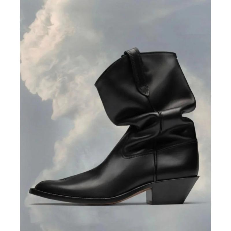 Fashion 2025 Brand Design Tabi Boots Split Toe Chunky High Heel Women Boots Leather Zapatos Mujer Fashion Autumn Women Shoes Botas Mujer