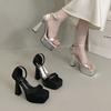 Super High Heel Sandals Stage Car Show Model Catwalk Shoes Summer New Waterproof Table Thick Heel Nightclub Sexy Sandals Women's Shoes