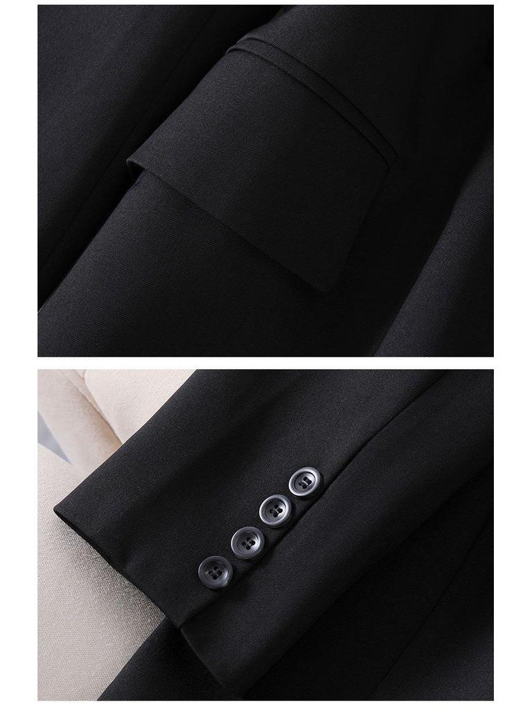 Grauer Blazer für zierliche Frauen, zweiteiliges Set - 2025 Frühling & Herbst, lockerer Freizeitanzug