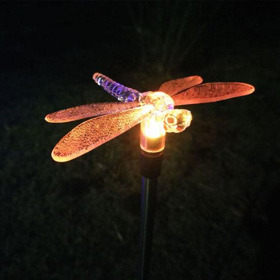 Lumină cu libelule fluture colorată cu LED-uri, lampă de decor pentru grădină, rezistentă la apă