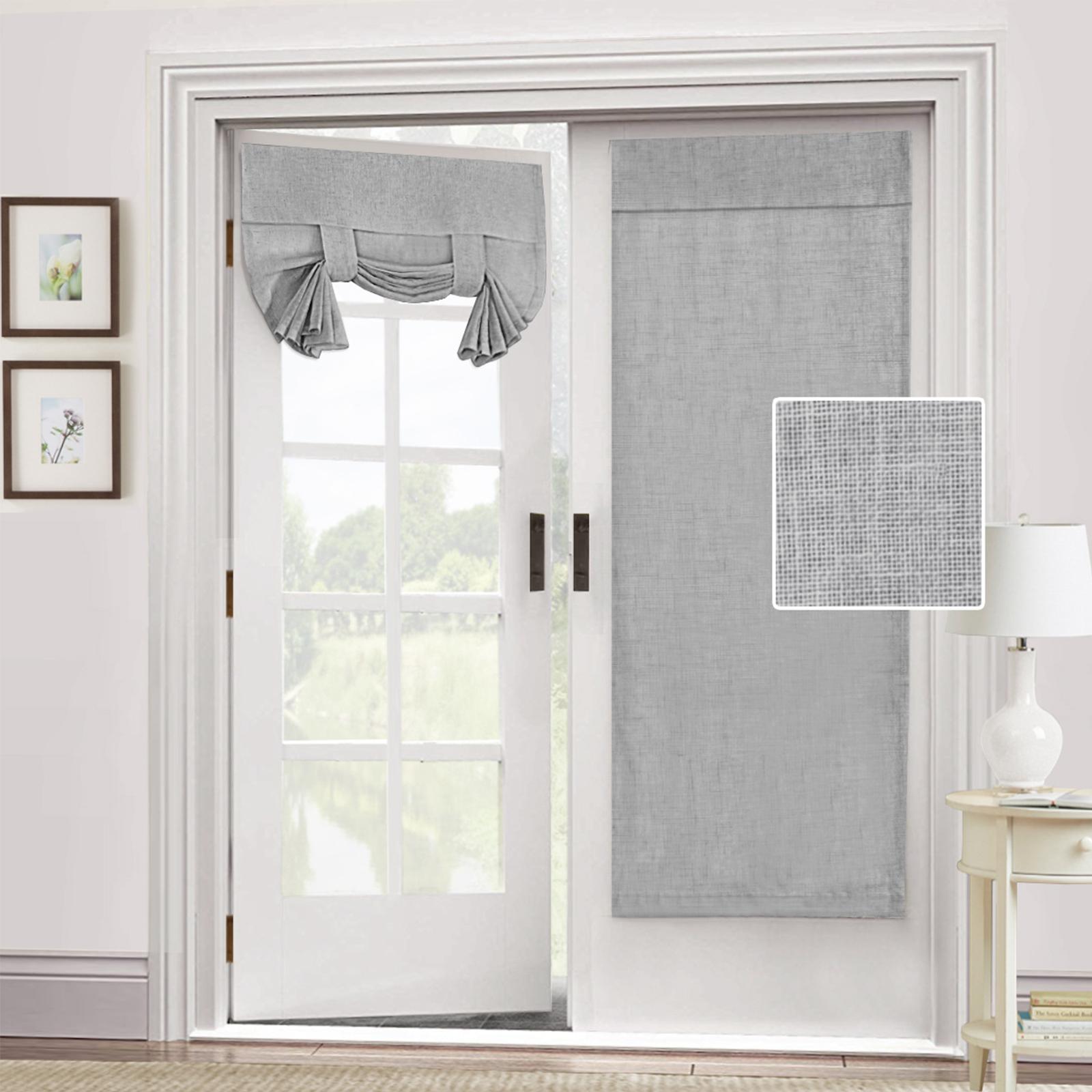 

2-панельные шторы с завязками для окон, льняные текстурированные шторы с подхватом для помещений, солнцезащитные шторы для конфиденциальности