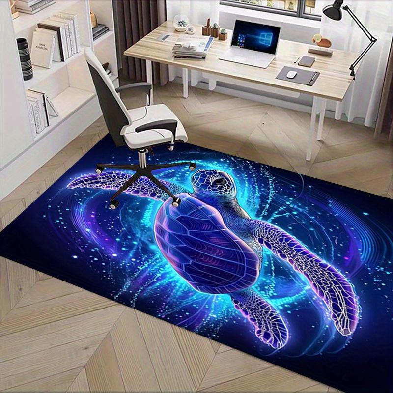 1 Stück Meeresschildkröte, Leuchteffekt, Digitale Kunst Büro Teppich Weiches Polyester Eingangsteppich Waschbar Nicht