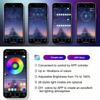 6 In 1 Car Interior Ambient LED Light Kit RGB Strip Lights with Fiber Optic Tube APP and Remote Control Neon Mood Sync Lighting