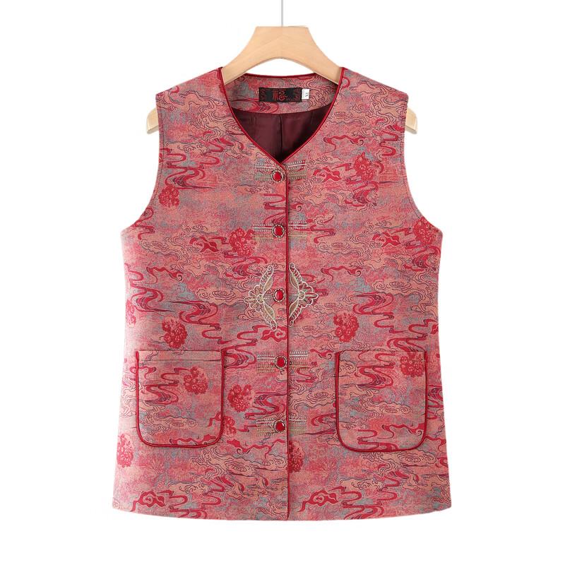 Mid-Aged Women's Chinese Style Button-Up Vest