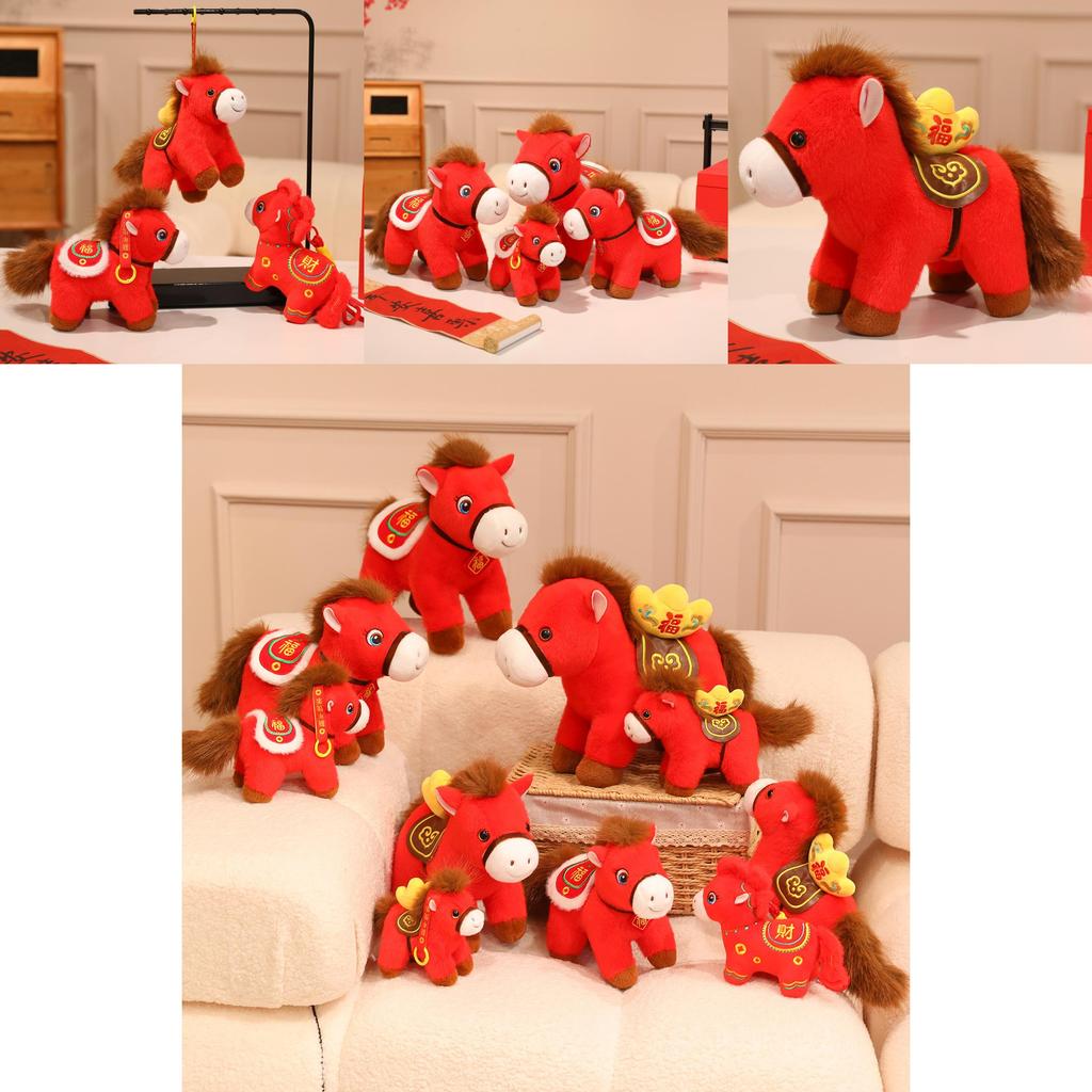 Year Of The Horse Plush Toy With Soft Short Pile Material Good Luck Figurine For Lunar New Year Gift