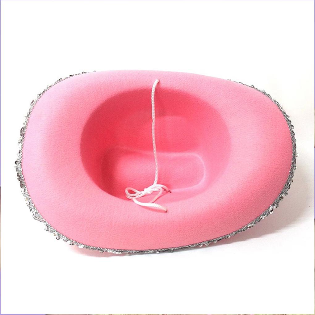 WUUISDNX Premium Cowboy Hat Fashionable Wide Applicable Occasions Bright Cowgirl Style AcrylicFibers Cowboy Hat For Adult, Pink Colorful