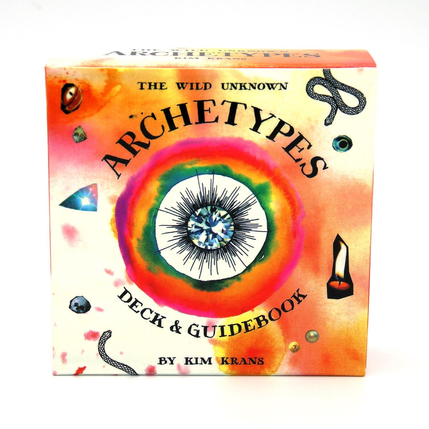 

78pcs Дикая неизвестная колода архетипов Путеводитель Ким Кранс Круговой Оракул Колода Таро Карточное руководство Судьба Гадание Карта