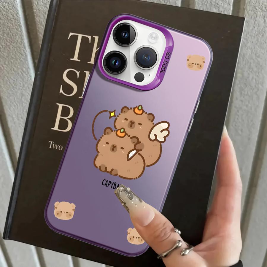 Back Phone Cover Case for iPhone 17 Pro Max Air 14 15 Plus 13 Pro 16 12 XS 11 XR Cartoon Guinea Pig