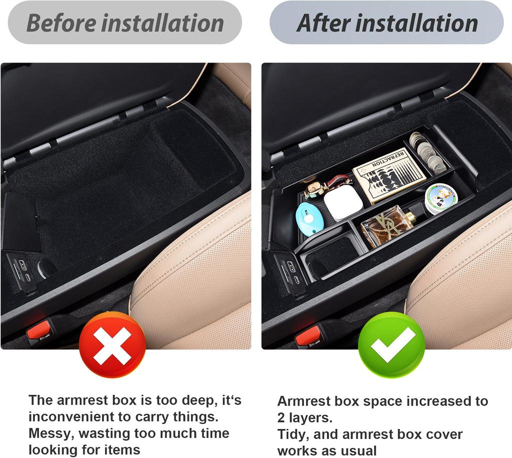 Armrest Box Storage Tray for 2025 2025 2025 Cadillac CT5 Center Console Organizer Storage Secondary Insert Car Box Accessories