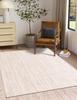 Aizza Trends Indian Handmade Braided White Natural Jute Area Rug- Jute Rug- Dining Room- Living Room