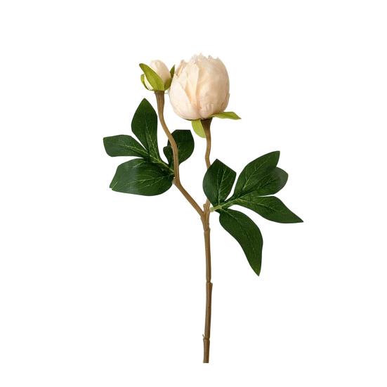 Künstliche Pfingstrosenblüten, 17 Zoll Realistische Kunstpfingstrose mit 1 Knospe, Lebensechtes Pfingstrosenbukett mit Stiel für Vasenarrangement, Tischdekoration für Hochzeiten, Innenbereich