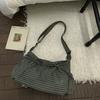 Korean-Style Plaid Lazy Shoulder Bag New Pleated Women'S Single Shoulder Tote Bag Adjustable Shoulder Strap Crossbody Bag Pleated Design