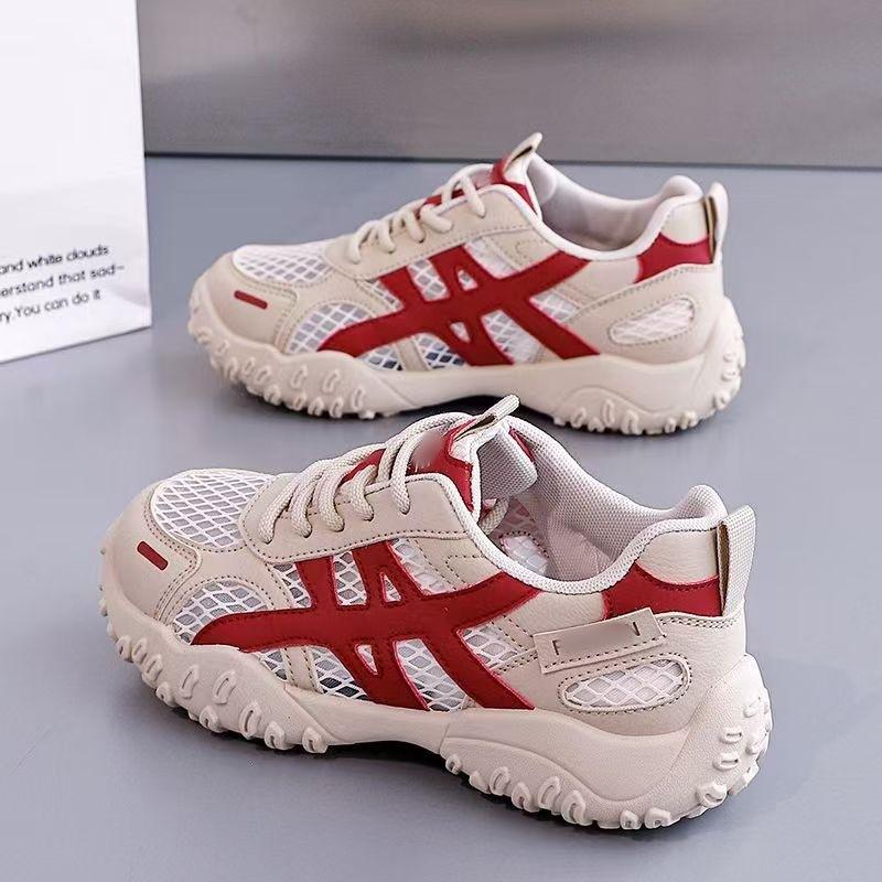 2025 fashion women's shoes high value mesh breathable sports casual women's shoes summer new versatile lightweight white shoes